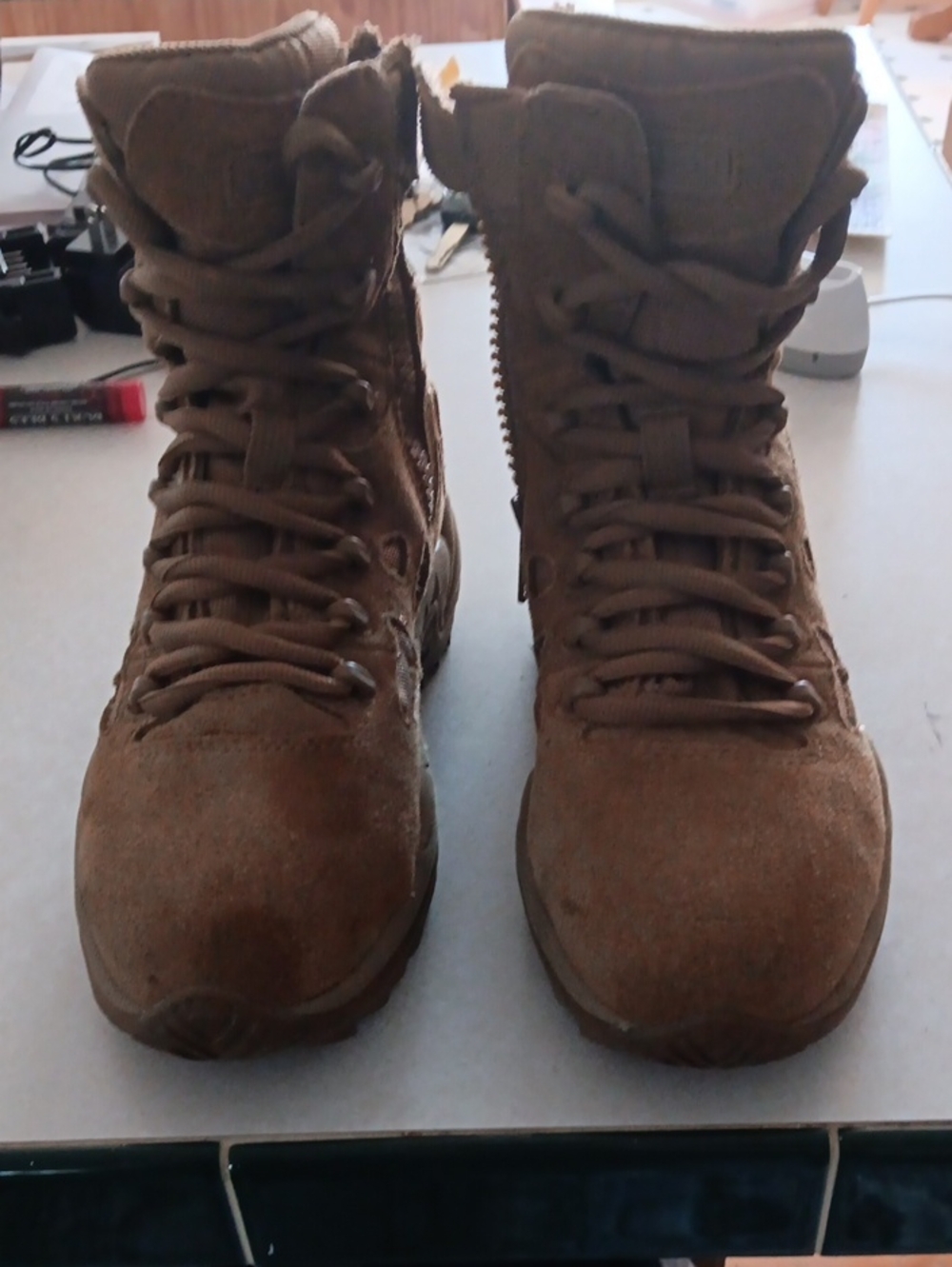 Men's Brown Tactical Lace-Up Boots Size 3.5 Mens 5.5 Womens. New